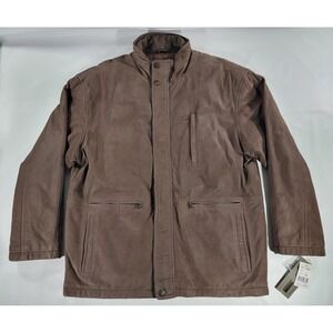 New! Vintage Members Only Mens Sz‎ L BROWN Leather Classic Bomber Jacket Zip